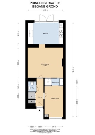Floorplan - Prinsenstraat 96, 2316 HR Leiden